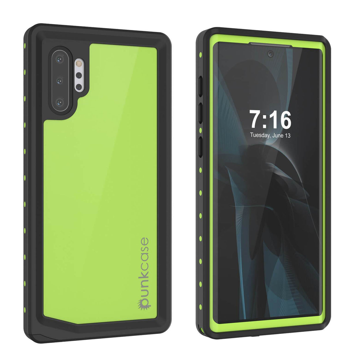 Galaxy Note 10+ Plus Waterproof Case, Punkcase Studstar Light Green Thin  Armor Cover