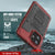 iPhone 16 Plus Metal Extreme 3.0 Series Aluminum Waterproof Case IP68 W/Buillt in Screen Protector & Kickstand [Red]