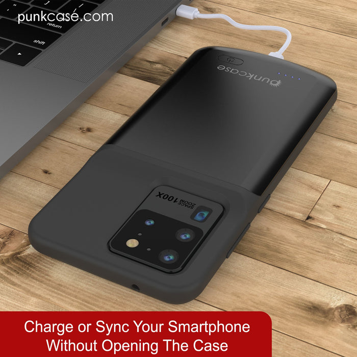 PunkJuice S20 Ultra Battery Case All Black - Fast Charging Power Juice Bank with 6000mAh