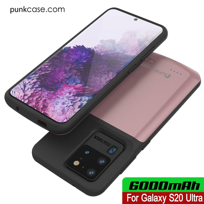 PunkJuice S20 Ultra Battery Case Rose - Fast Charging Power Juice Bank with 6000mAh