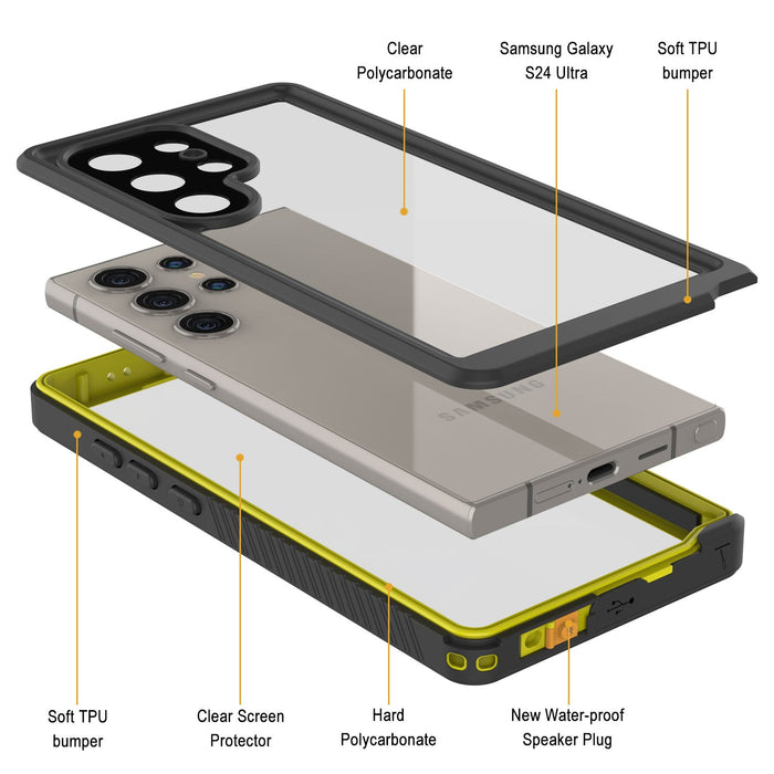 Galaxy S25 Ultra Water/ Shockproof [Extreme Series] With Screen Protector Case [Yellow]