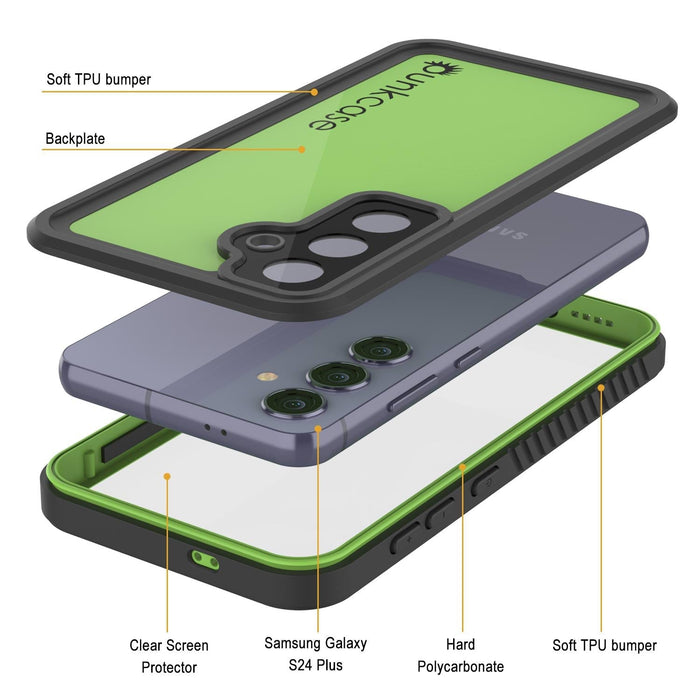 Galaxy S25+ Plus Waterproof Case PunkCase StudStar Light Green Thin 6.7ft Underwater IP68 ShockProof