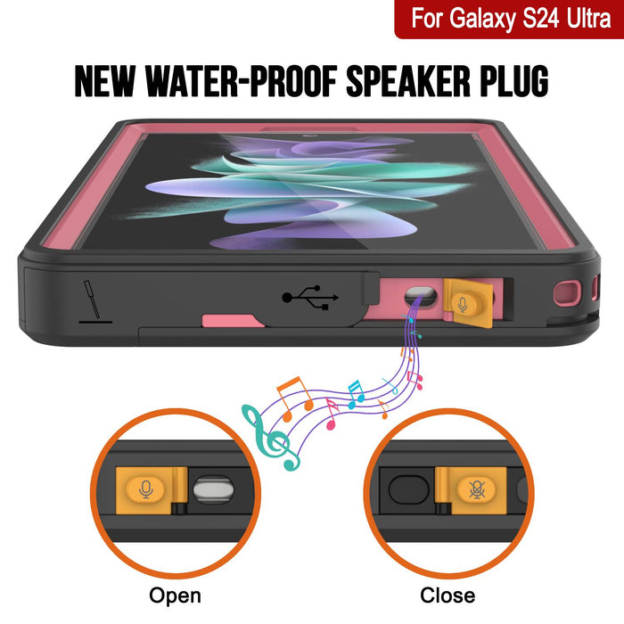 Galaxy S25 Ultra Waterproof Case PunkCase StudStar Pink Thin 6.6ft Underwater IP68 Shock/Snow Proof