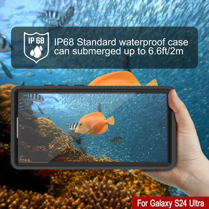 Galaxy S25 Ultra Waterproof Case PunkCase StudStar Black Thin 6.6ft Underwater IP68 Shock/Snow Proof