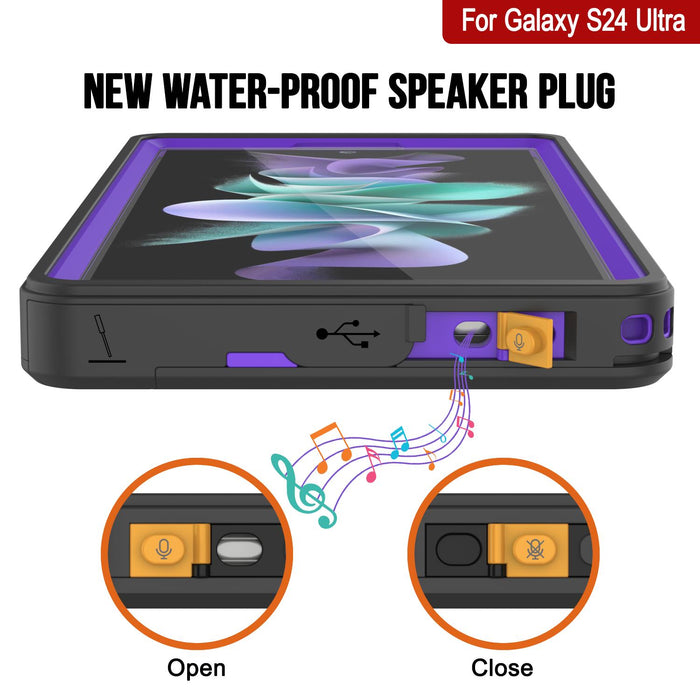 Galaxy S25 Ultra Waterproof Case PunkCase StudStar Purple Thin 6.6ft Underwater IP68 Shock/Snow Proof