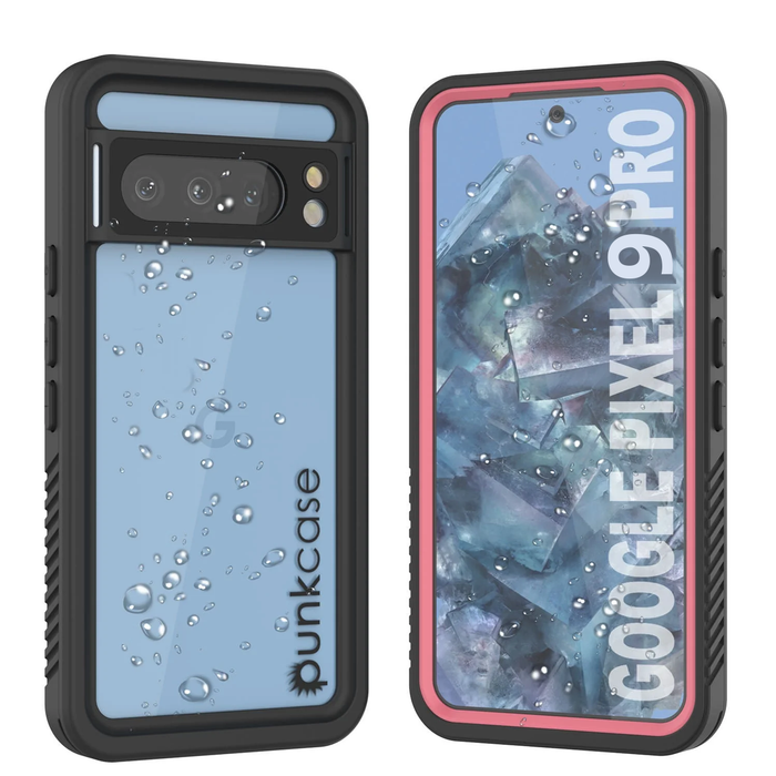 Google Pixel 9 Pro Waterproof Case, Punkcase [Extreme Series] Armor Cover W/ Built In Screen Protector [Pink]