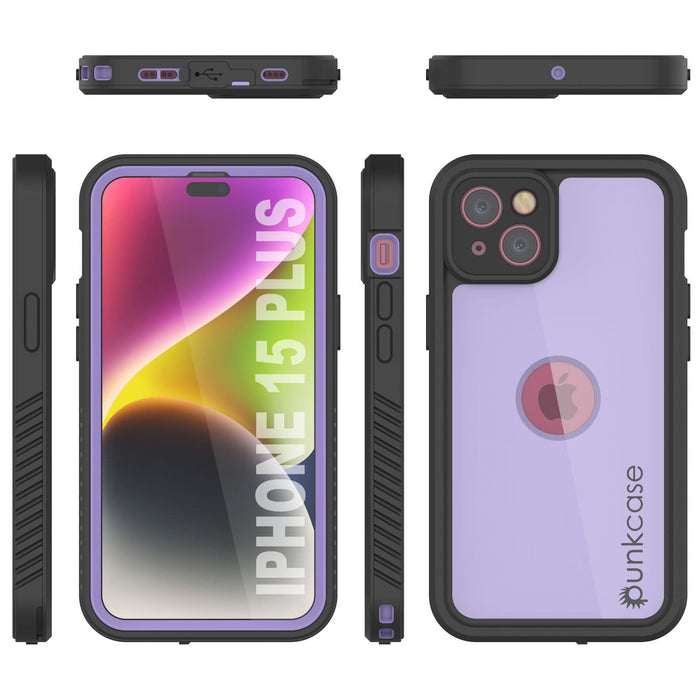 iPhone 16 Plus Waterproof IP68 Case, Punkcase [Lilac] [StudStar Series] [Slim Fit] [Dirtproof]