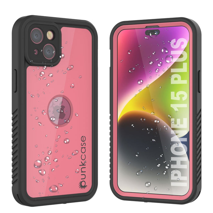 iPhone 16 Plus Waterproof IP68 Case, Punkcase [Pink] [StudStar Series] [Slim Fit] [Dirtproof]