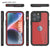 iPhone 16 Pro Max Waterproof IP68 Case, Punkcase [Red] [StudStar Series] [Slim Fit]