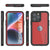 iPhone 16 Pro Waterproof IP68 Case, Punkcase [Red] [StudStar Series] [Slim Fit]