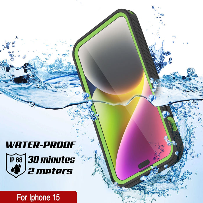 iPhone 16 Waterproof IP68 Case, Punkcase [Light green] [StudStar Series] [Slim Fit] [Dirtproof]