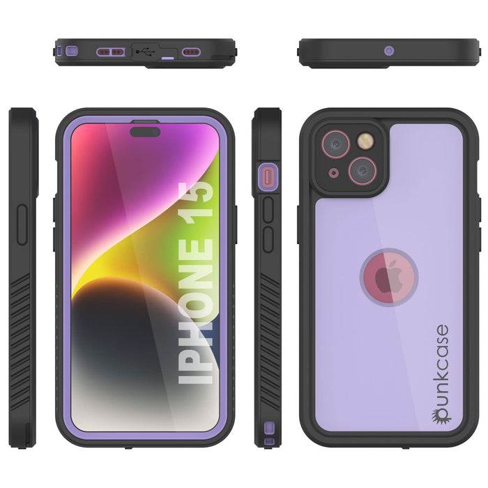 iPhone 16 Waterproof IP68 Case, Punkcase [Lilac] [StudStar Series] [Slim Fit] [Dirtproof]