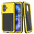 iPhone 16 Metal Case, Heavy Duty Military Grade Armor Cover [shock proof] Full Body Hard [Yellow]