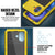 iPhone 16 Plus Metal Case, Heavy Duty Military Grade Armor Cover [shock proof] Full Body Hard [Yellow]