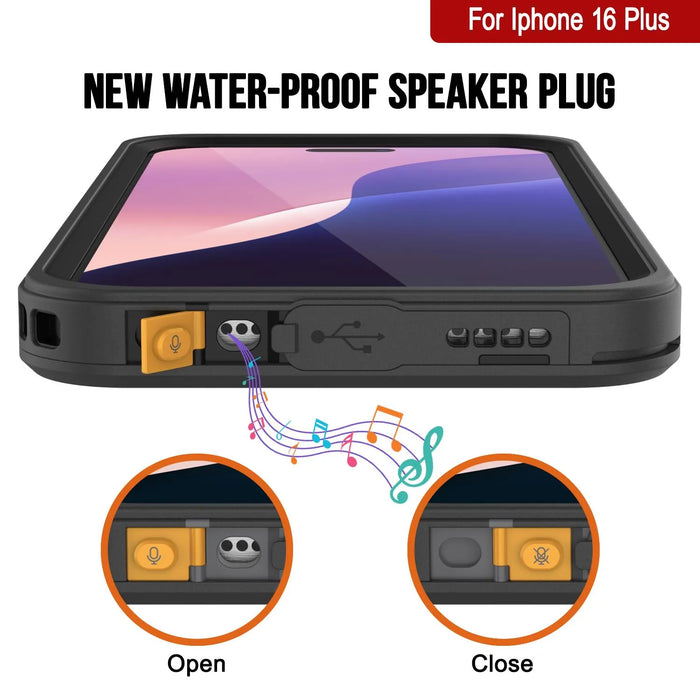 iPhone 16 Plus Waterproof Case, Punkcase [Extreme Mag Series] Armor Cover W/ Built In Screen Protector [Black]