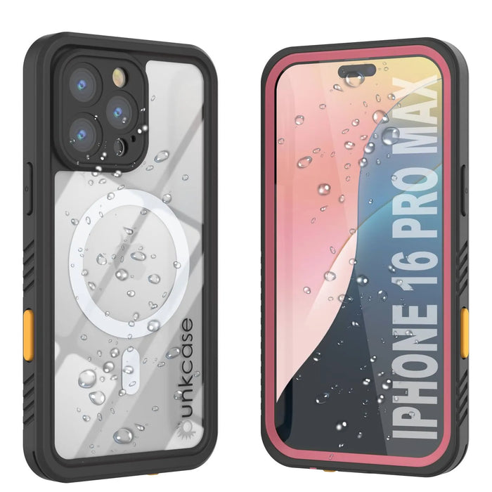 Products iPhone 16 Pro Max Waterproof Case, Punkcase [Extreme Mag Series] Armor Cover W/ Built In Screen Protector [Pink]