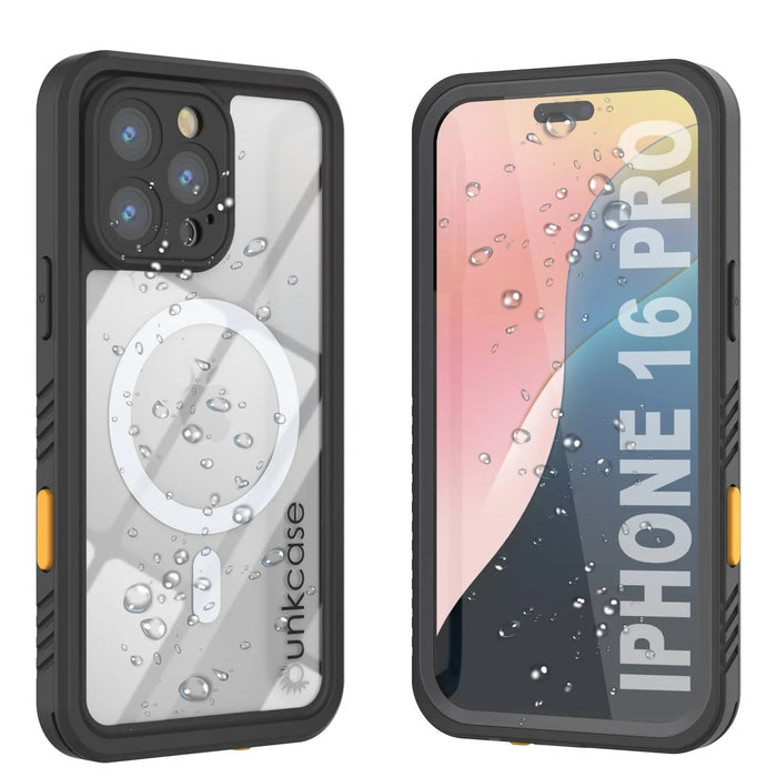 iPhone 16 Pro Waterproof Case, Punkcase [Extreme Mag Series] Armor Cover W/ Built In Screen Protector [Grey]