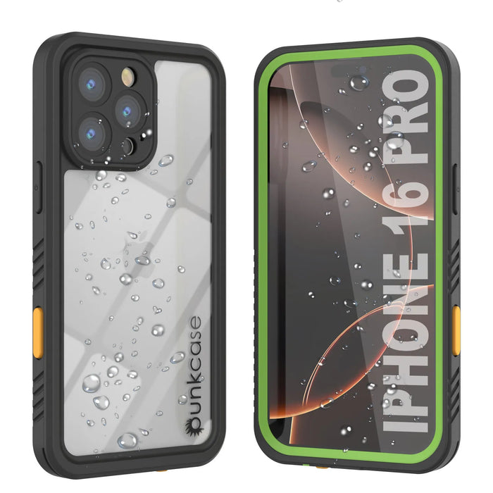 iPhone 16 Pro Waterproof Case, Punkcase [Extreme Series] Armor Cover W/ Built In Screen Protector [Light Green]