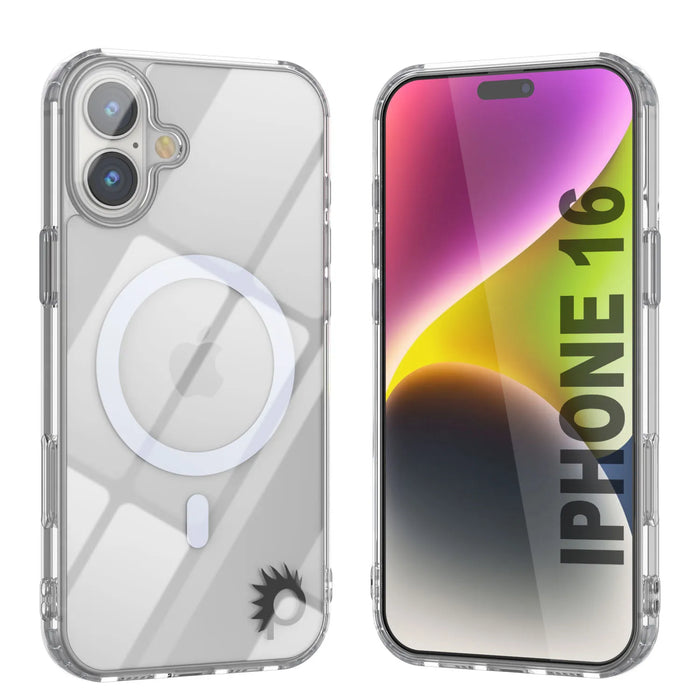 Punkcase iPhone 16 Magnetic Wireless Charging Case [ClearMag Series][Clear]