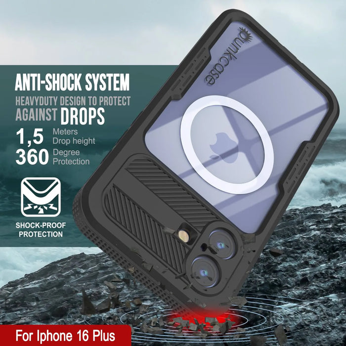 iPhone 16 Plus Waterproof Case [Alpine 2.0 Series] [Slim Fit] [IP68 Certified] [Shockproof] [Black]