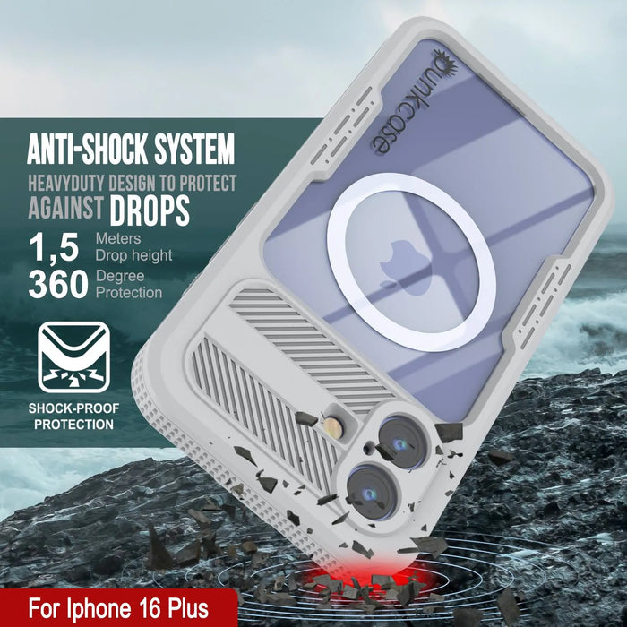 iPhone 16 Plus Waterproof Case [Alpine 2.0 Series] [Slim Fit] [IP68 Certified] [Shockproof] [White]