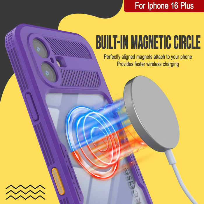 iPhone 16 Plus Waterproof Case [Alpine 2.0 Series] [Slim Fit] [IP68 Certified] [Shockproof] [Purple]