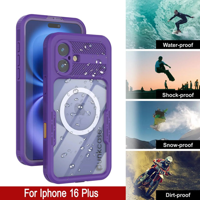 iPhone 16 Plus Waterproof Case [Alpine 2.0 Series] [Slim Fit] [IP68 Certified] [Shockproof] [Purple]