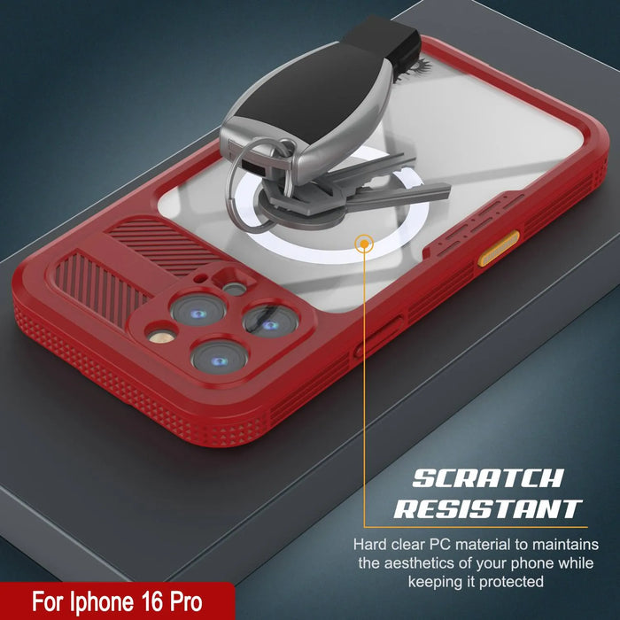 iPhone 16 Pro Waterproof Case [Alpine 2.0 Series] [Slim Fit] [IP68 Certified] [Shockproof] [Red]