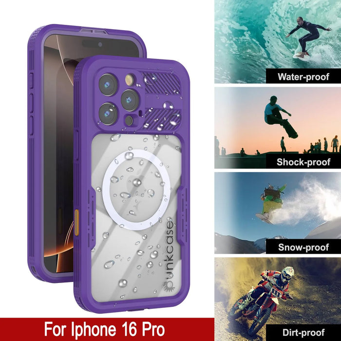 iPhone 16 Pro Waterproof Case [Alpine 2.0 Series] [Slim Fit] [IP68 Certified] [Shockproof] [Purple]