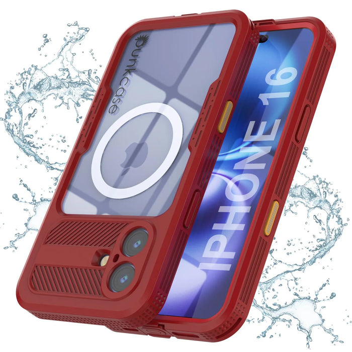 iPhone 16 Waterproof Case [Alpine 2.0 Series] [Slim Fit] [IP68 Certified] [Shockproof] [Red]