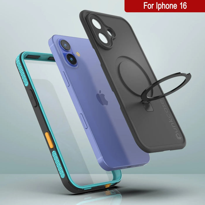 iPhone 16 Waterproof Case [Kickstud 2.0 Series] Protective IP68 Cover W/Screen Protector & Kickstand [Teal]