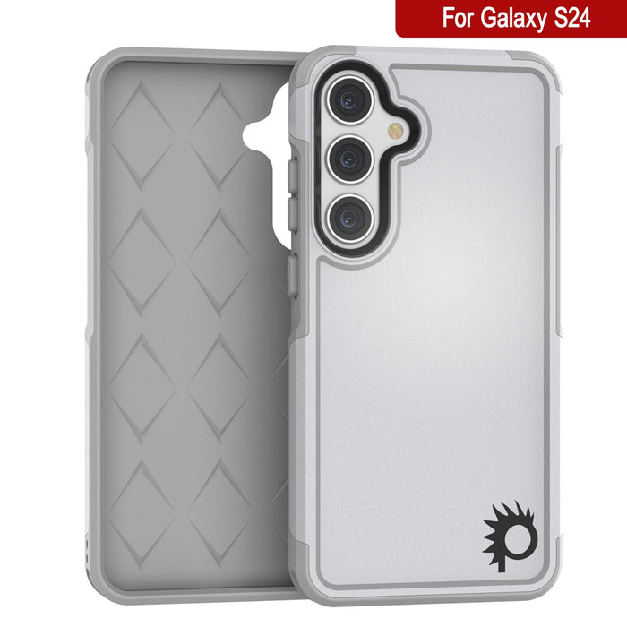 PunkCase Galaxy S25 Case, [Spartan 2.0 Series] Clear Rugged Heavy Duty Cover [White]