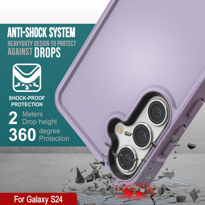 PunkCase Galaxy S25 Case, [Spartan 2.0 Series] Clear Rugged Heavy Duty Cover [Lilac]