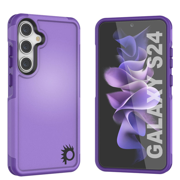 PunkCase Galaxy S25 Case, [Spartan 2.0 Series] Clear Rugged Heavy Duty Cover [Purple]