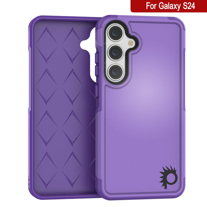 PunkCase Galaxy S25 Case, [Spartan 2.0 Series] Clear Rugged Heavy Duty Cover [Purple]