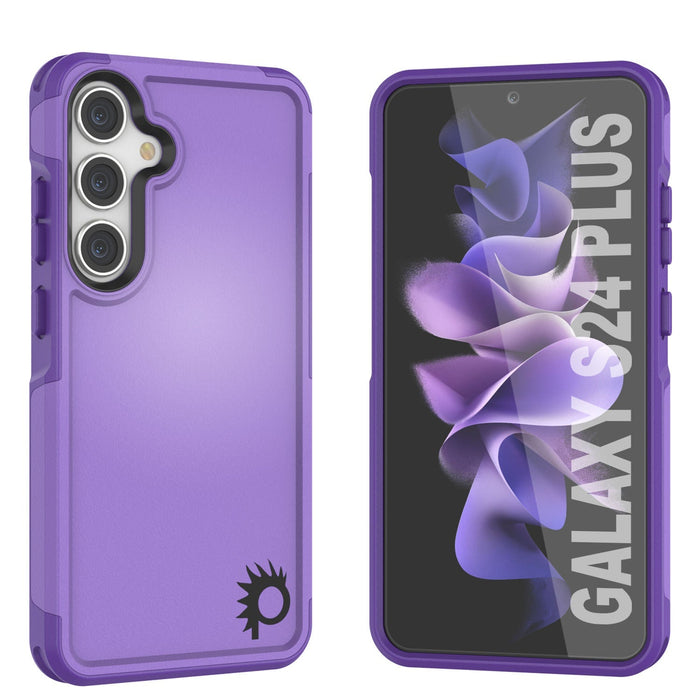 PunkCase Galaxy S25+ Plus Case, [Spartan 2.0 Series] Clear Rugged Heavy Duty Cover [Purple]