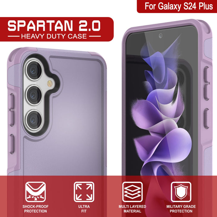 PunkCase Galaxy S25+ Plus Case, [Spartan 2.0 Series] Clear Rugged Heavy Duty Cover [Lilac]