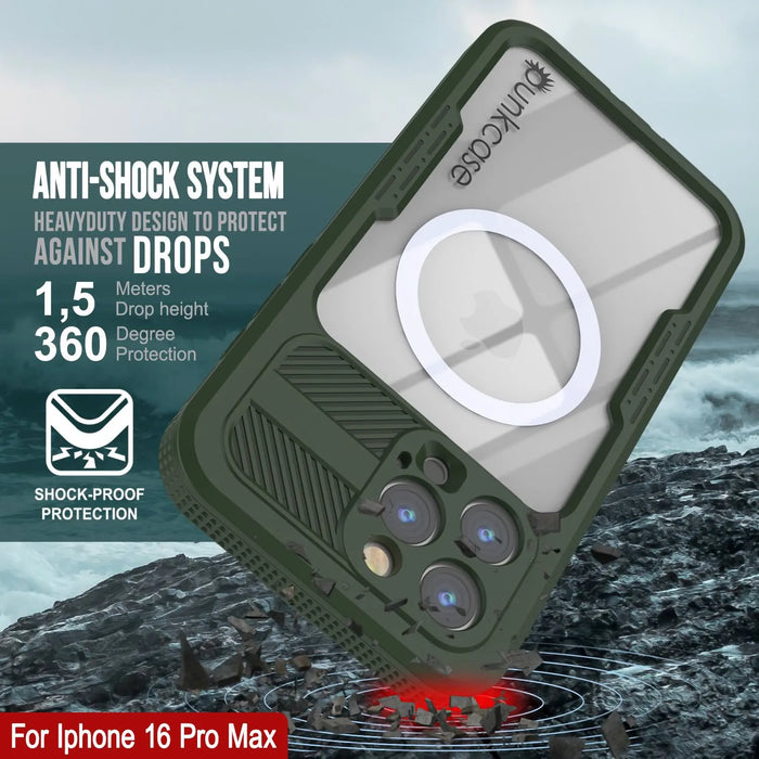 iPhone 16 Pro Max Waterproof Case [Alpine 2.0 Series] [Slim Fit] [IP68 Certified] [Shockproof] [Light Green]