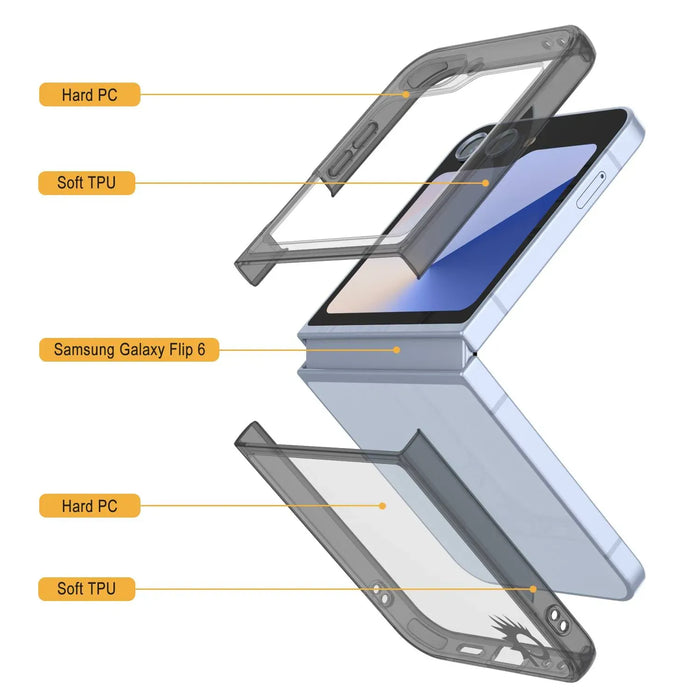 Galaxy Z Flip6 Case [Clear Acrylic Series] [Non-Slip] For Galaxy Z Flip6 [Black]