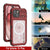 iPhone 16 Plus Metal Extreme 2.0 Series Aluminum Waterproof Case IP68 W/Buillt in Screen Protector [Red-Black]