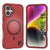 PunkCase iPhone 16 Case, [Spartan 2.0 Series] Clear Rugged Heavy Duty Cover W/Built in Screen Protector [red]