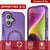 PunkCase iPhone 16 Plus Case, [Spartan 2.0 Series] Clear Rugged Heavy Duty Cover W/Built in Screen Protector [purple]