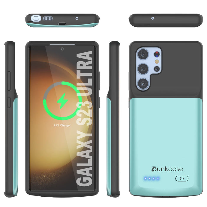 PunkJuice S24 Ultra Battery Case Teal - Portable Charging Power Juice Bank with 4500mAh