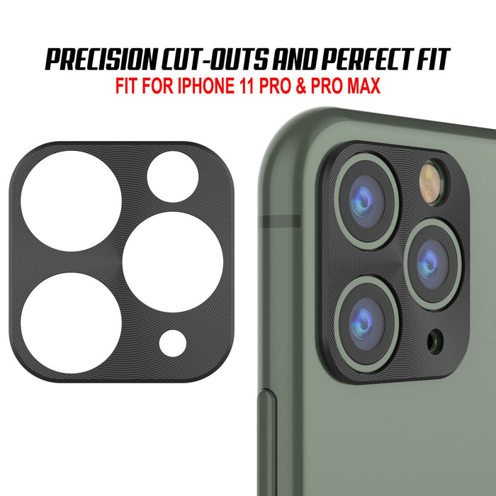 Punkcase iPhone 11 Pro Max Camera Protector Ring [Black] (Color in image: Silver)