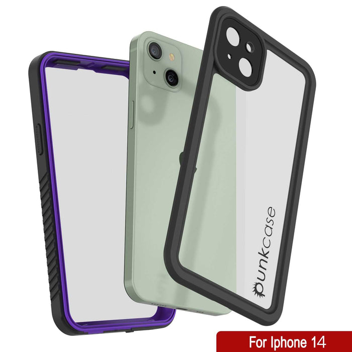 iPhone 14  Waterproof Case, Punkcase [Extreme Series] Armor Cover W/ Built In Screen Protector [Purple] (Color in image: Light Green)