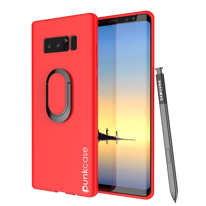 Galaxy Note 8 Case, Punkcase Magnetix Protective TPU Cover W/ Kickstand, Screen Protector [Red] (Color in image: red)