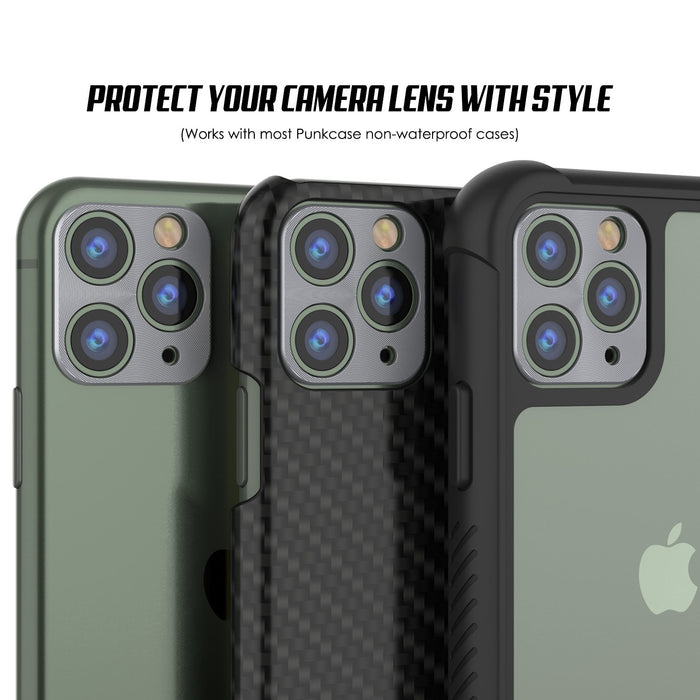 Punkcase iPhone 11 Pro Camera Protector Ring [Silver] (Color in image: Black)