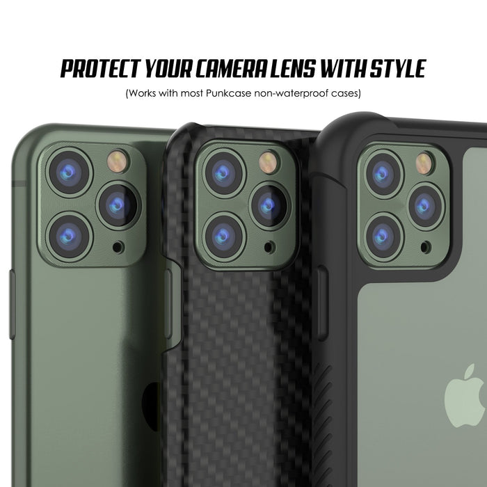Punkcase iPhone 11 Pro Camera Protector Ring [Green] (Color in image: Silver)