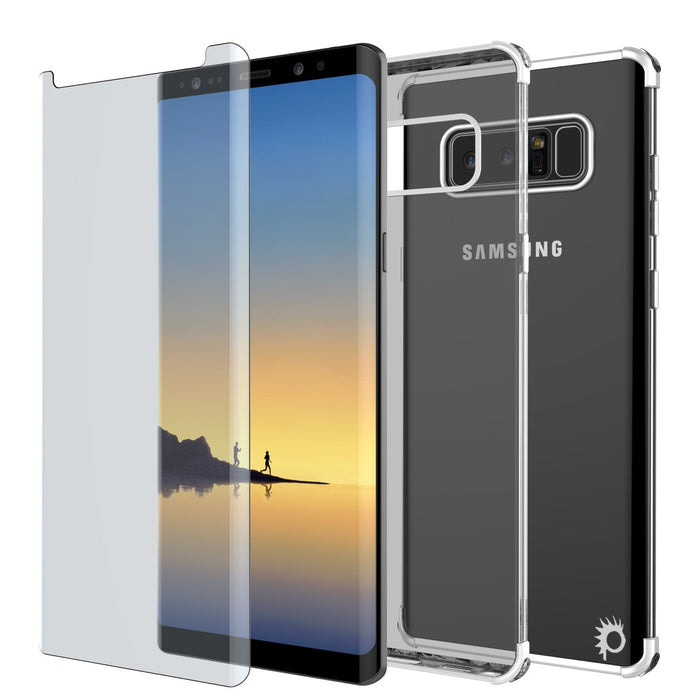 Note 8 Case, Punkcase [BLAZE SERIES] Protective Cover W/ PunkShield Screen Protector [Shockproof] [Slim Fit] for Samsung Galaxy Note 8 [Silver] (Color in image: Black)