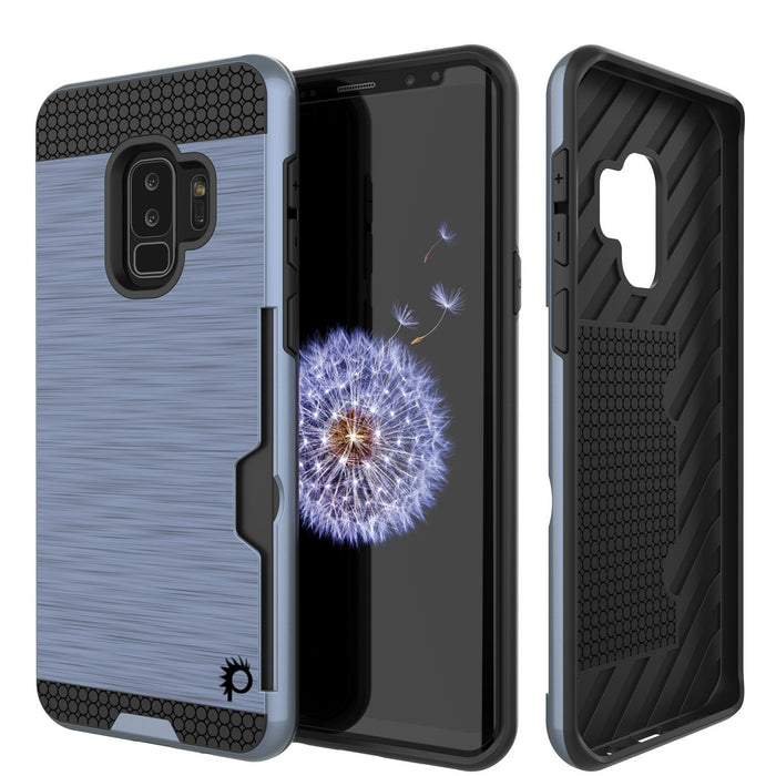 Galaxy S9 Plus Case, PUNKcase [SLOT Series] [Slim Fit] Dual-Layer Armor Cover w/Integrated Anti-Shock System, Credit Card Slot [Navy] (Color in image: Navy)